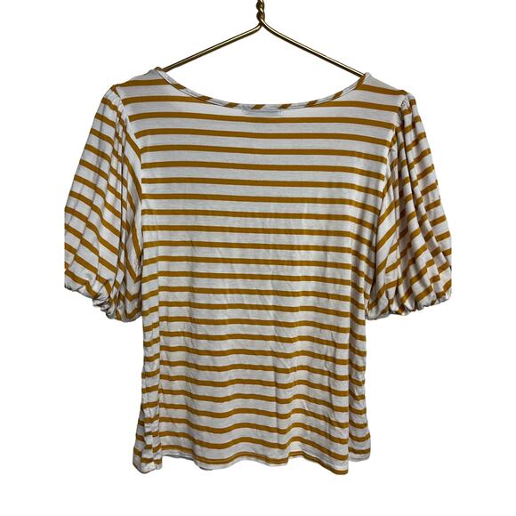 Green envelope Tops - Green Envelope Size S striped orange yellow white background t-shirt